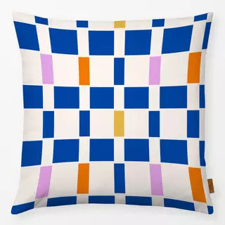 Kissen blue block stripes