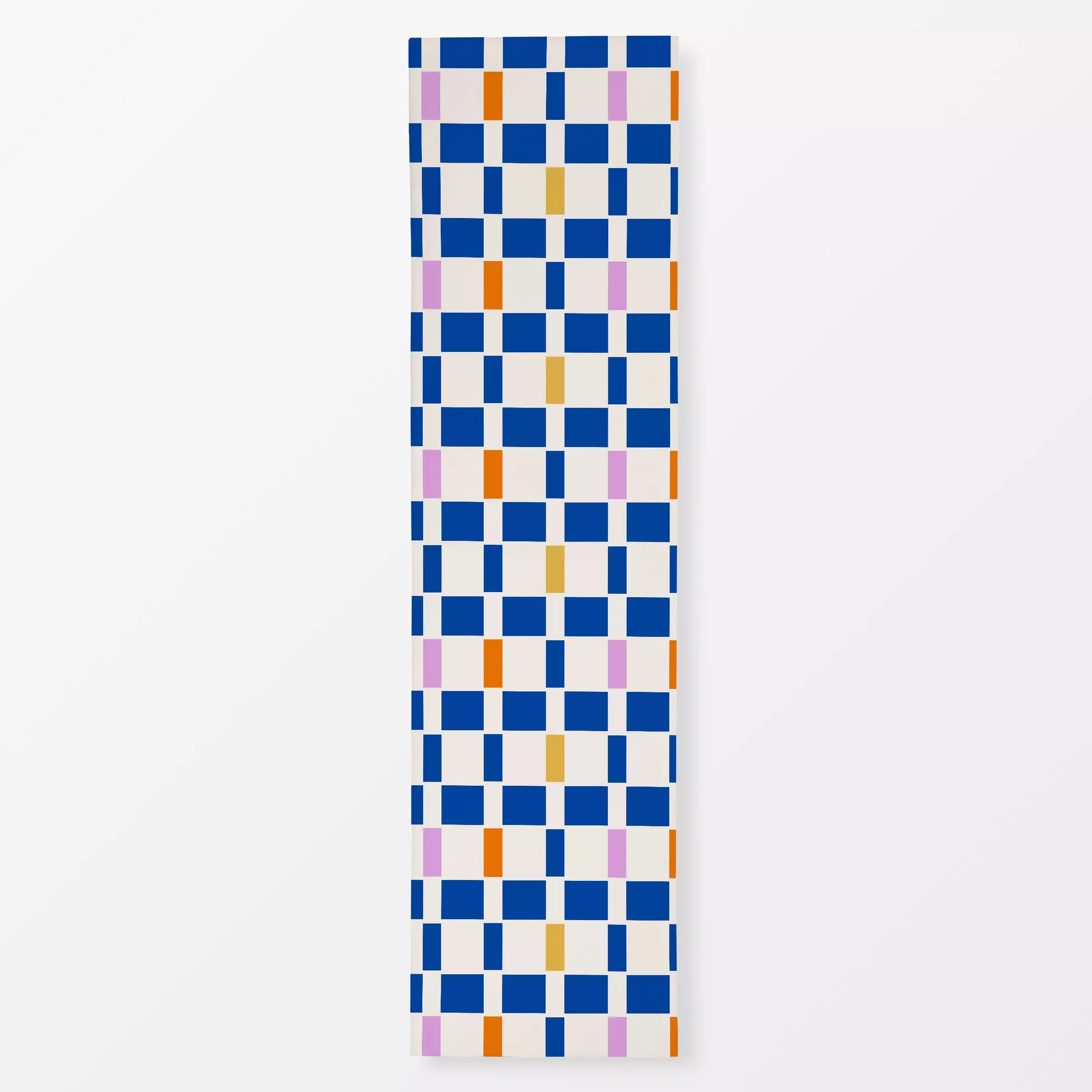 Tischläufer blue block stripes - Symbole & Muster - von „Patries Elisabeth"; Orange, pink, gelb, Weiss, gestreift, sommerdes...