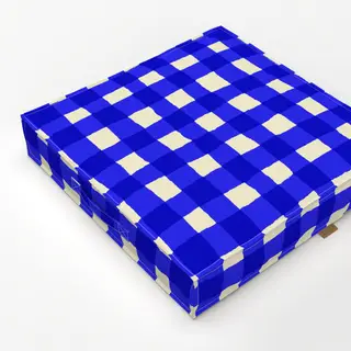 Bodenkissen Italian Blue Gingham Pattern