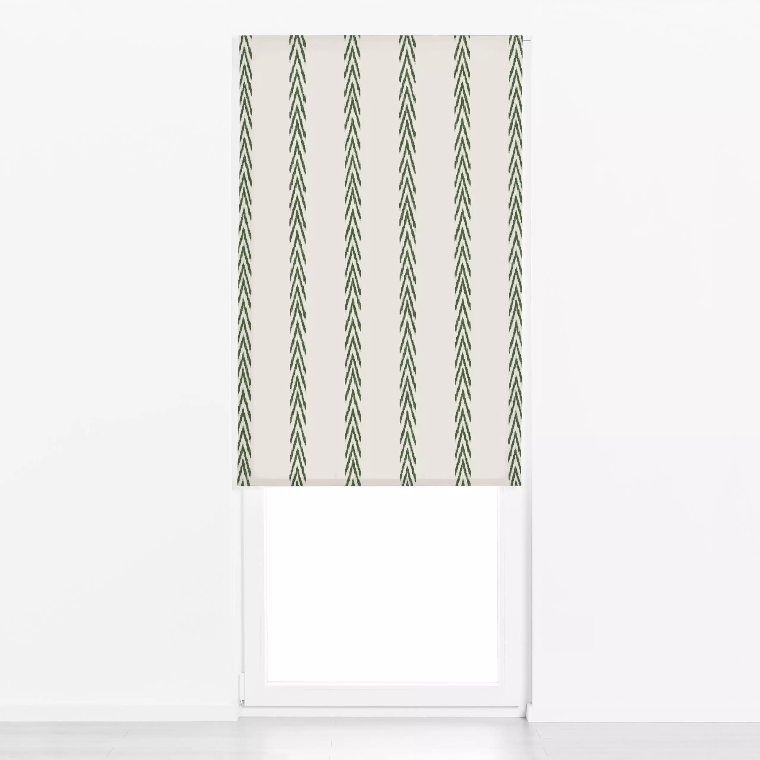 Raffrollo Stripes Ikat Green - Symbole & Muster, Reise - von „Studio Kesse"; marrakesch, marrokko, boho, Streifen, Ethno, Zi...
