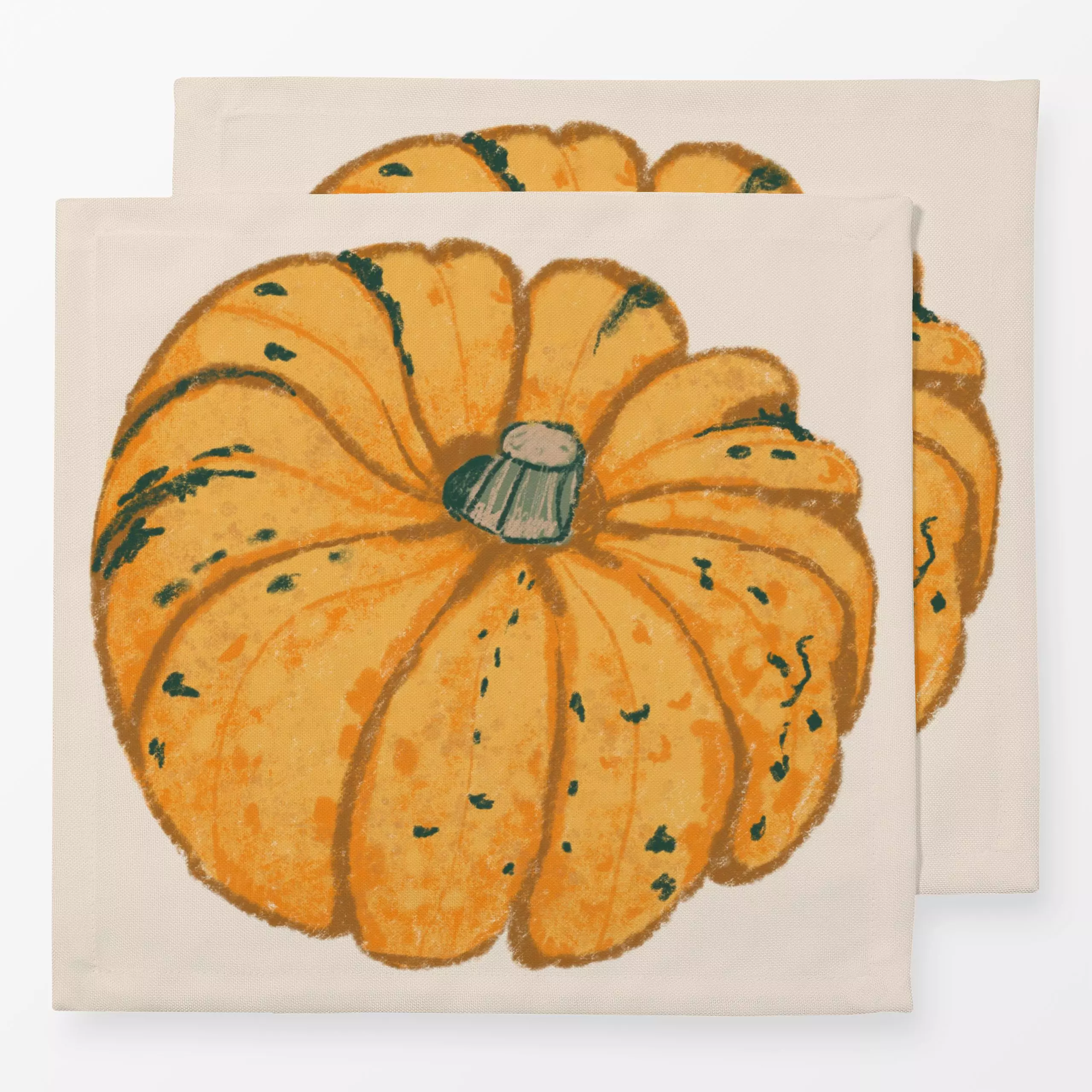 Servietten Oranger Kürbis - Herbst, Anlässe, Gemüse - von „Mareen Heinz"; Orange, Herbst, Herbstdeko, herbstlich, Halloween,...