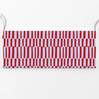 Bankauflage Rote Streifen auf Himmelblau