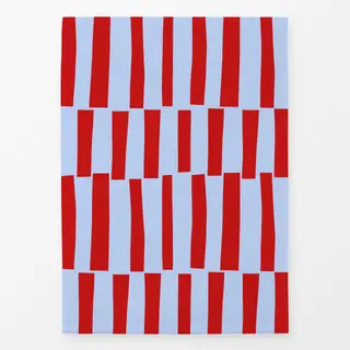 Geschirrtücher Rote Streifen auf Himmelblau