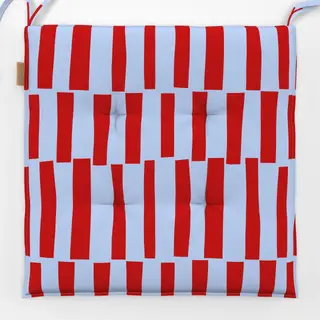 Sitzkissen Rote Streifen auf Himmelblau