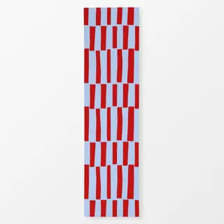 Tischläufer Rote Streifen auf Himmelblau