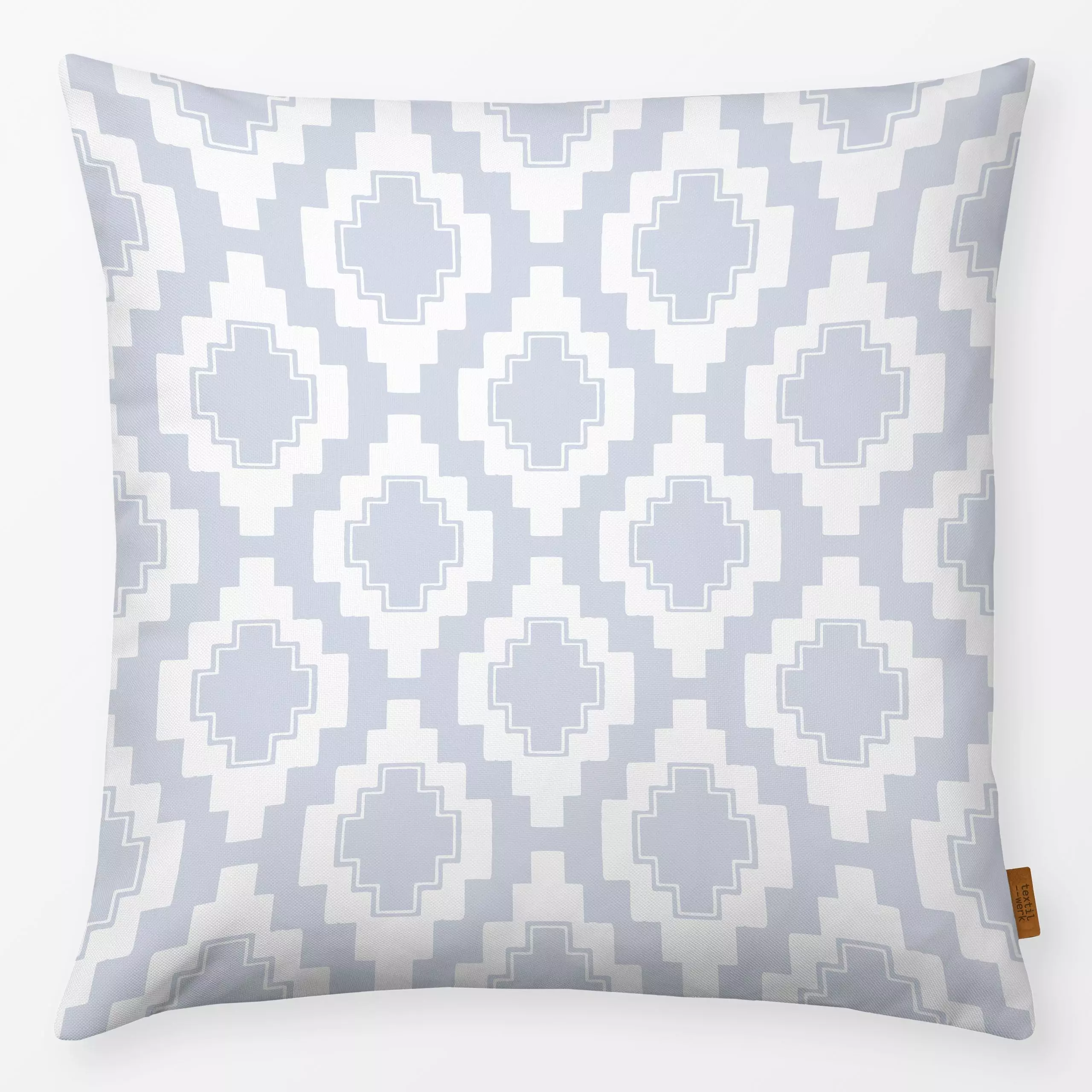 Kissen Brick Diamond - Sommer, Symbole & Muster - von „Barlena"; boho, Muster, minimal, Blaugrau, Sommer, Raute, ikat, Somme...