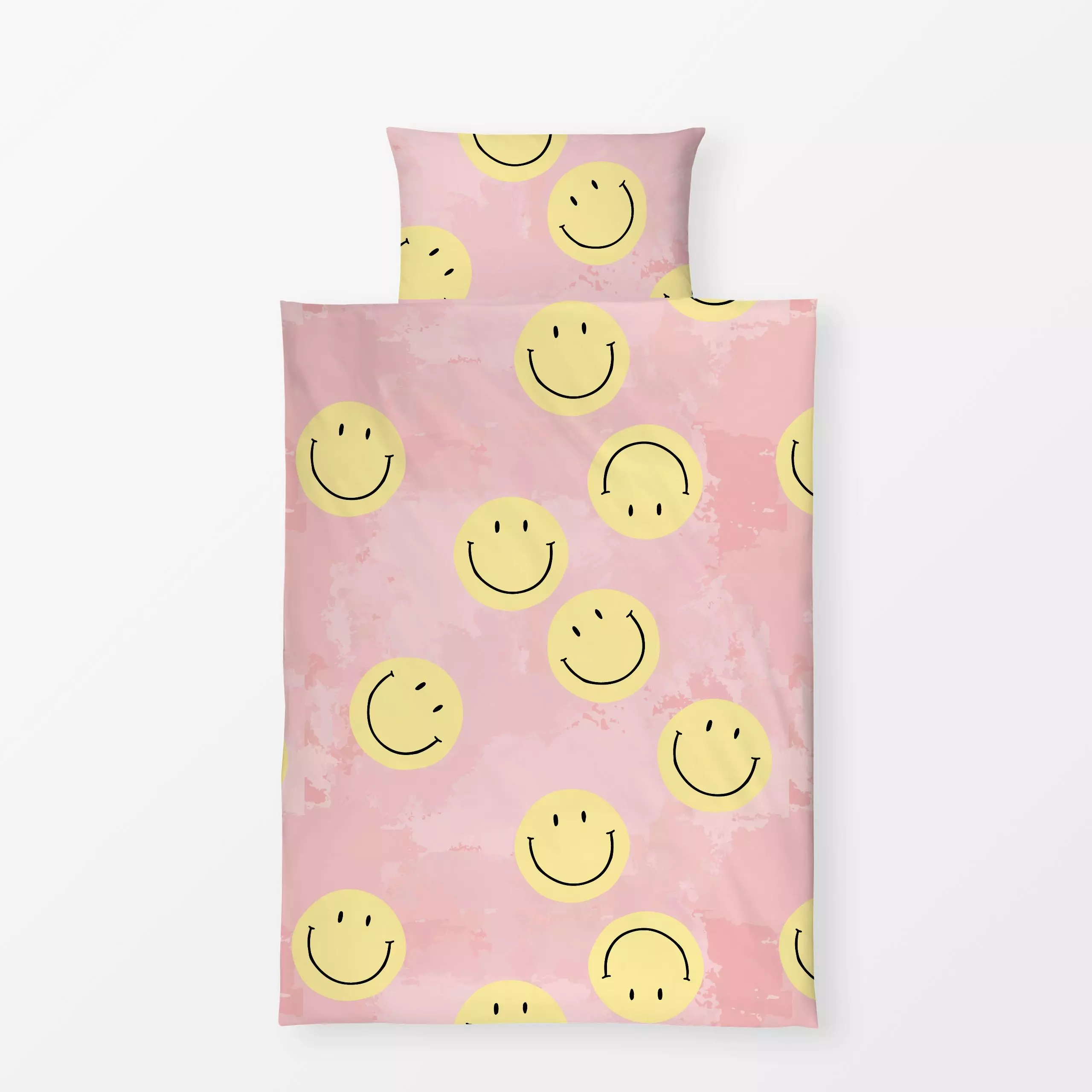 Bettwäsche Summer Smile - Sommer, Symbole & Muster - von „Kruth Design"; rosa, modern, Sommer, pink, bunt, gelb, kruthdesign