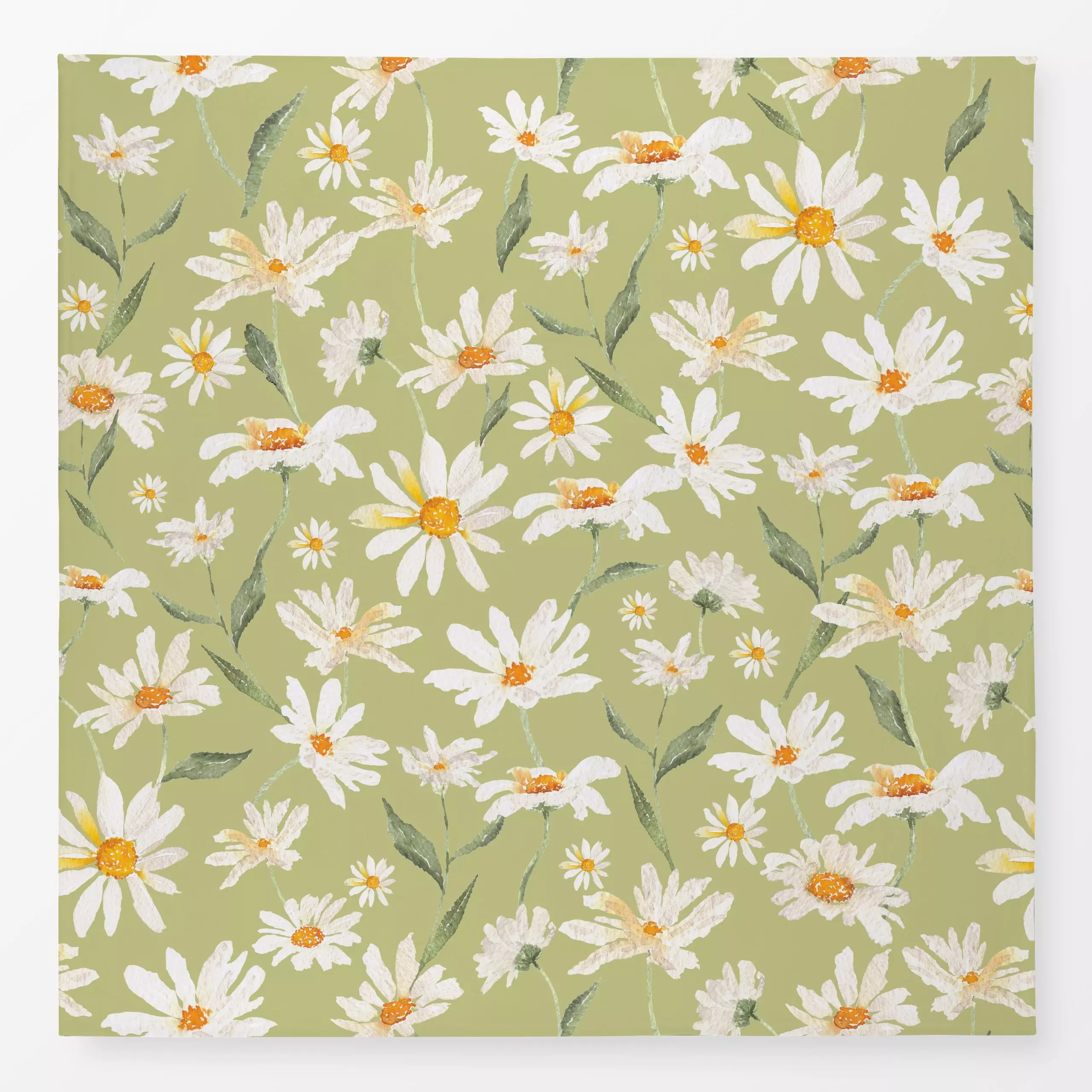 Tischdecke Grüne Margeriten Wiese 3 - Blumen & Florales, Sommer, Pflanzen & Botanik - von „Uta Naumann"; Wasserfarben, Natur...