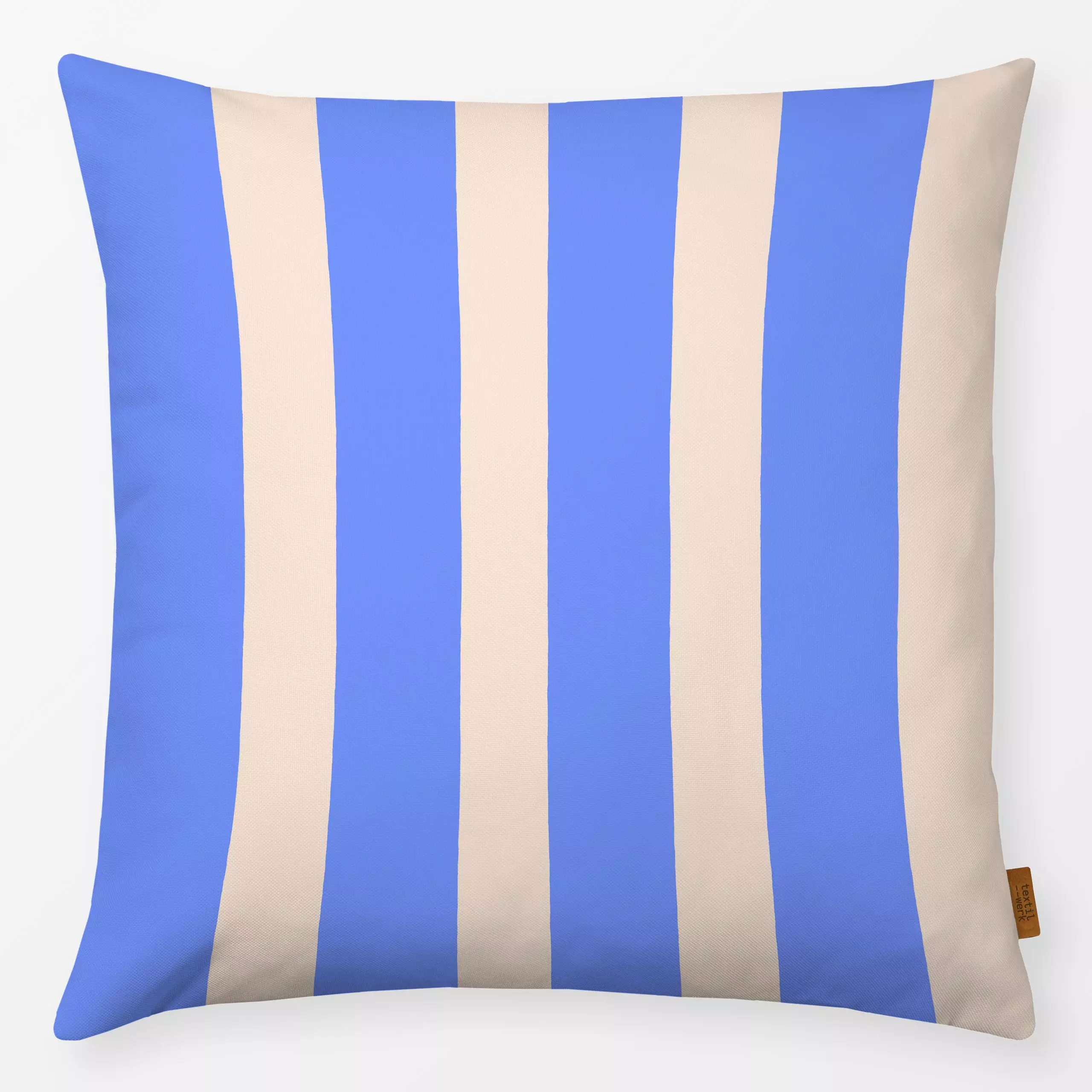 Kissen Streifen Blau & Weiß - Sommer, Symbole & Muster - von „Maren Gross "; modern, maritim, klassisch, Streifenmuster, som...