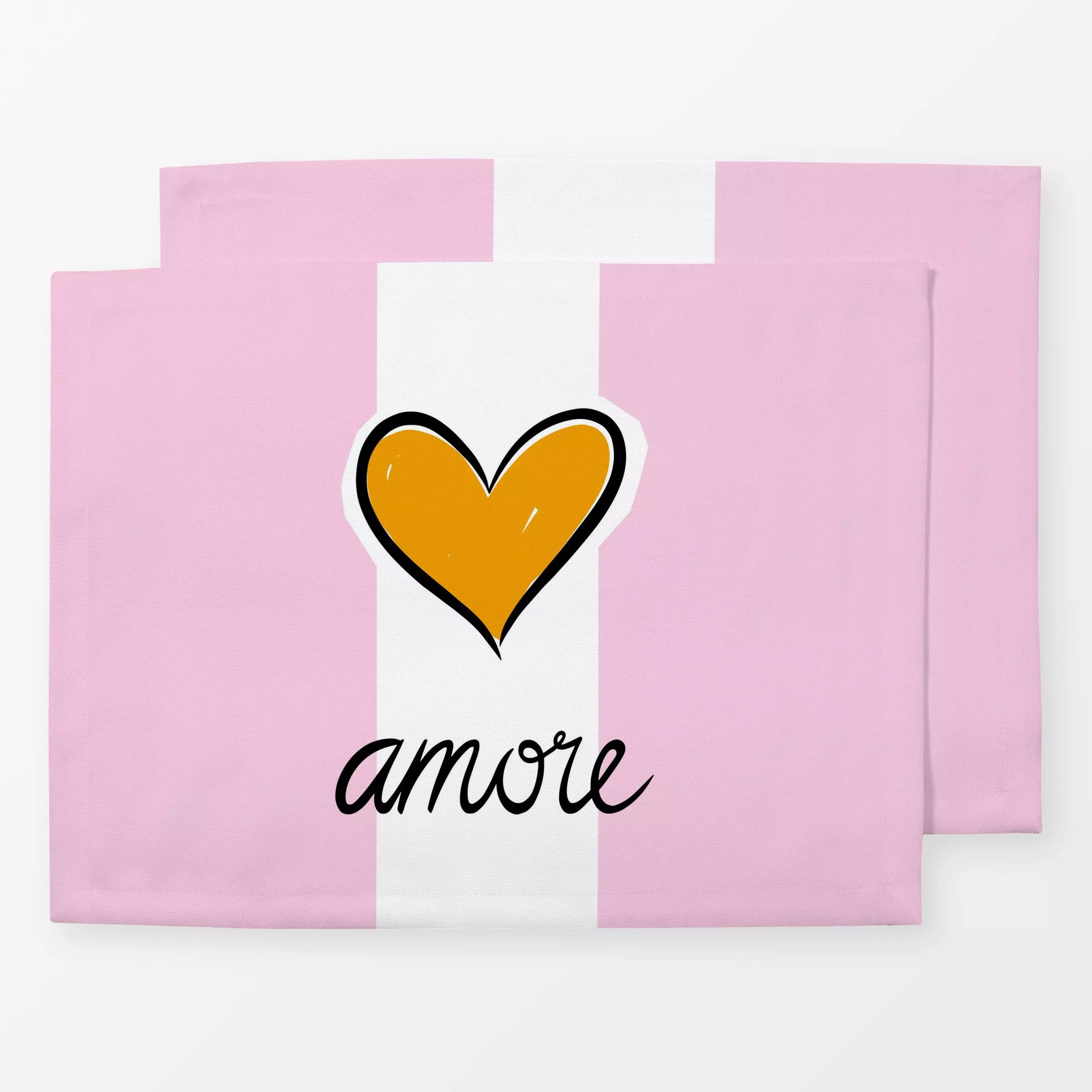 Tischset amore - rosa, Spruch, Sommer, von Vivian Hasenclever