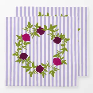 Servietten Rosenkranz Streifen Lila