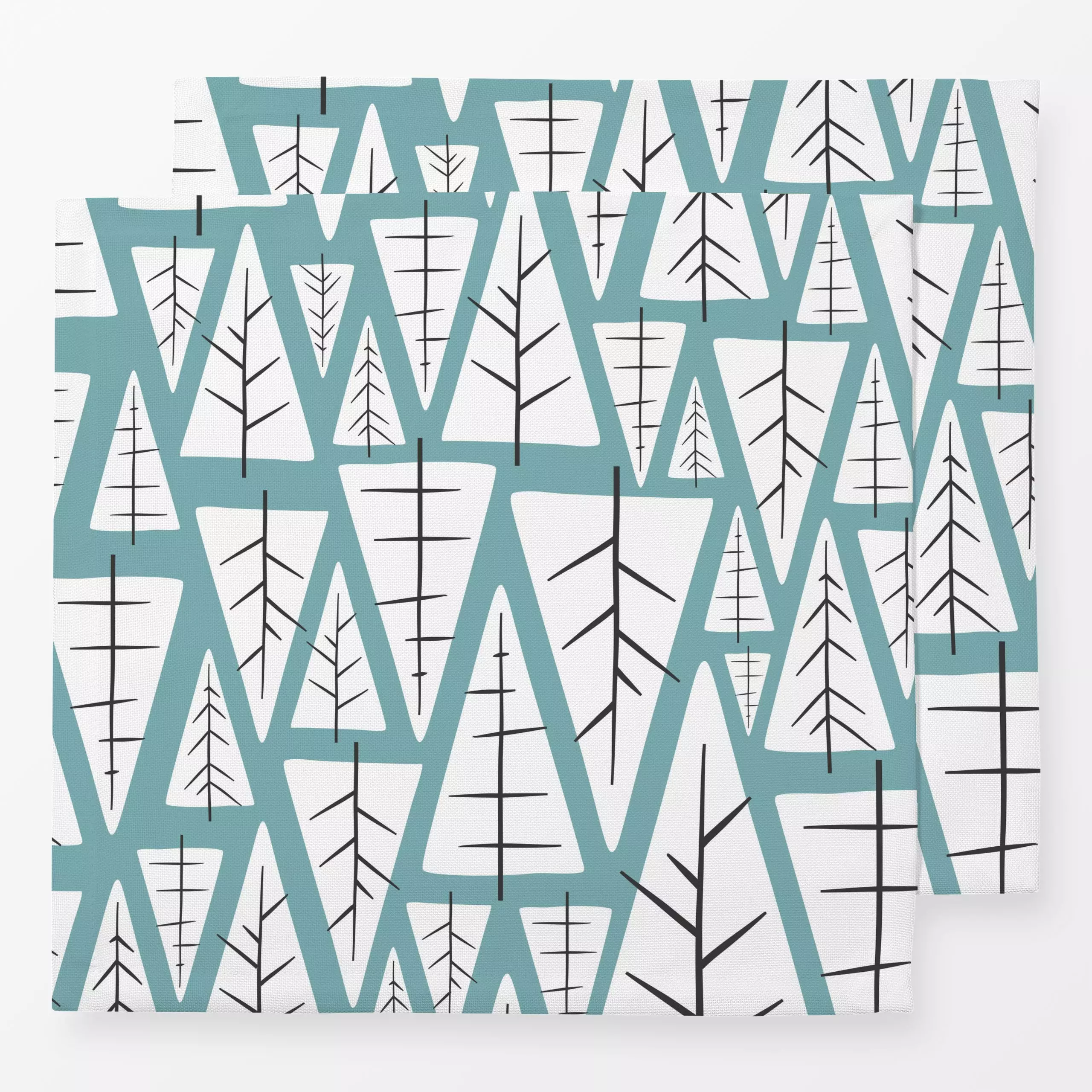 Servietten Abstract Trees blue - Weihnachten, Symbole & Muster - von „Heyduda"; Muster, abstrakt, Tanne, Zweige, Wald, Tanne...