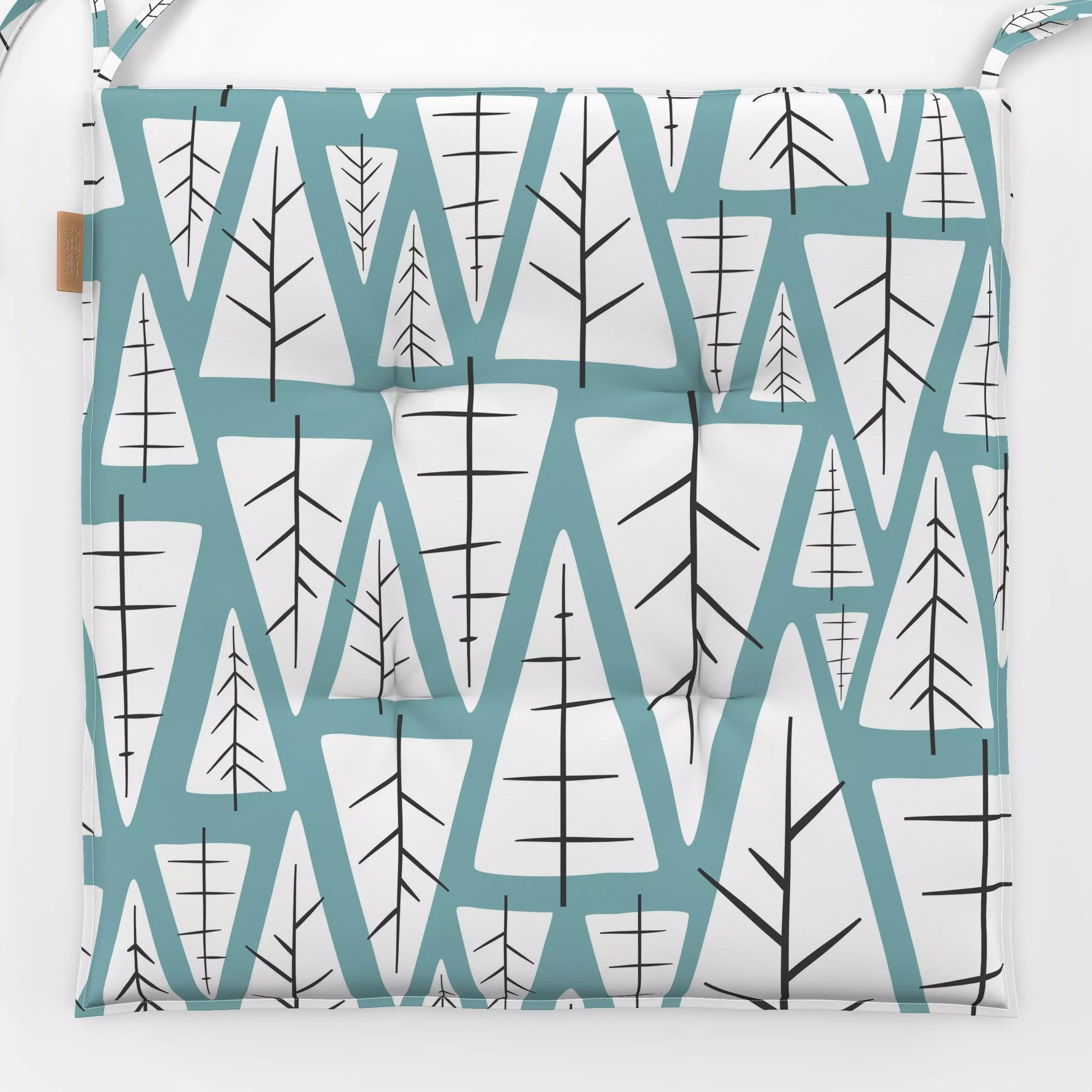 Sitzkissen Abstract Trees blue - Weihnachten, Symbole & Muster - von „Heyduda"; Muster, abstrakt, Tanne, Zweige, Wald, Tanne...