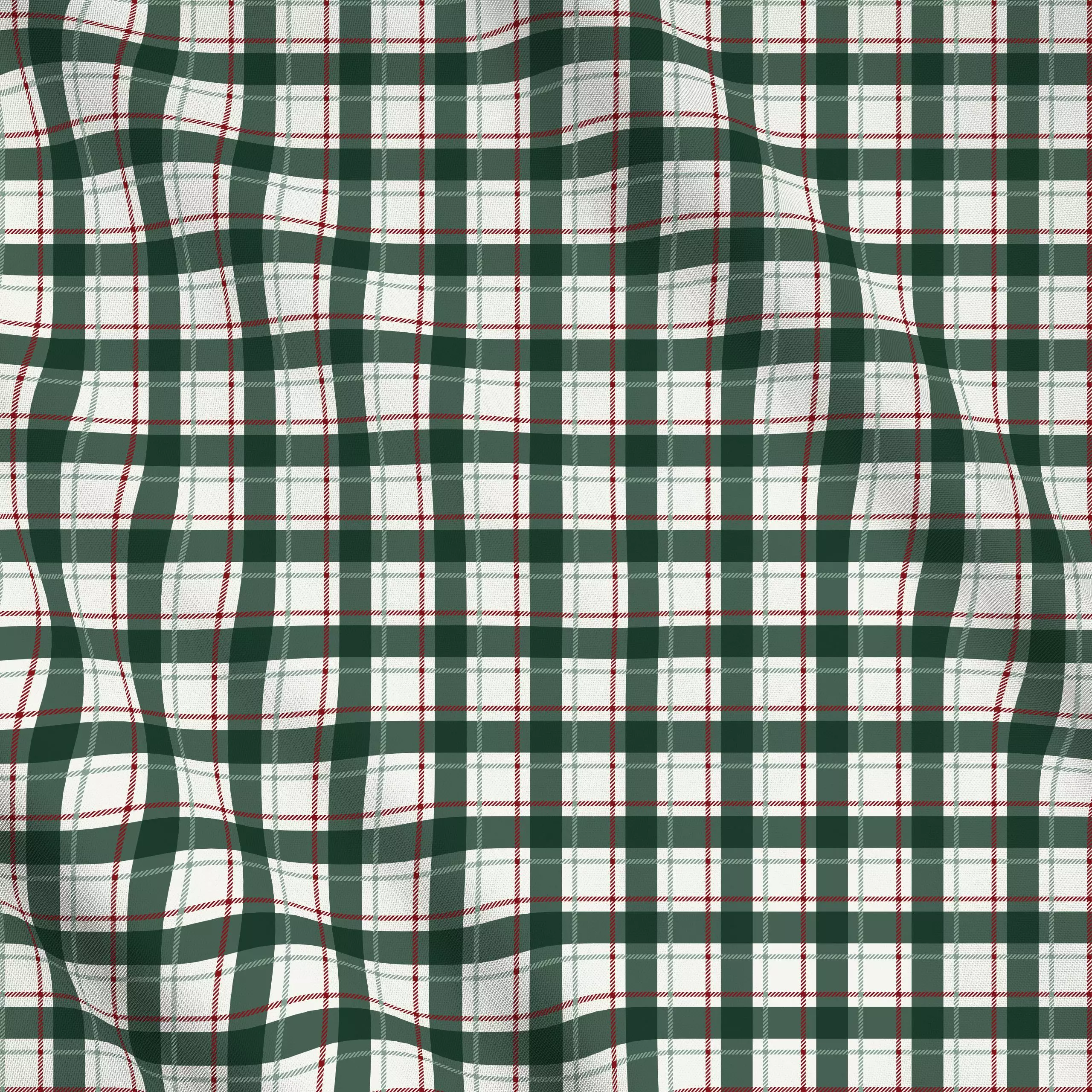 Meterware Wichtel Plaid dunkelgrün - Symbole & Muster, Anlässe - von „Katrin Graff"; Karo, landhaus, weihnachtlich, winterde...
