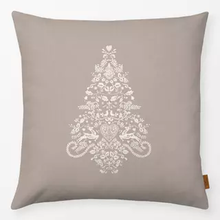 Kissen Folk Christmas Tree - Beige