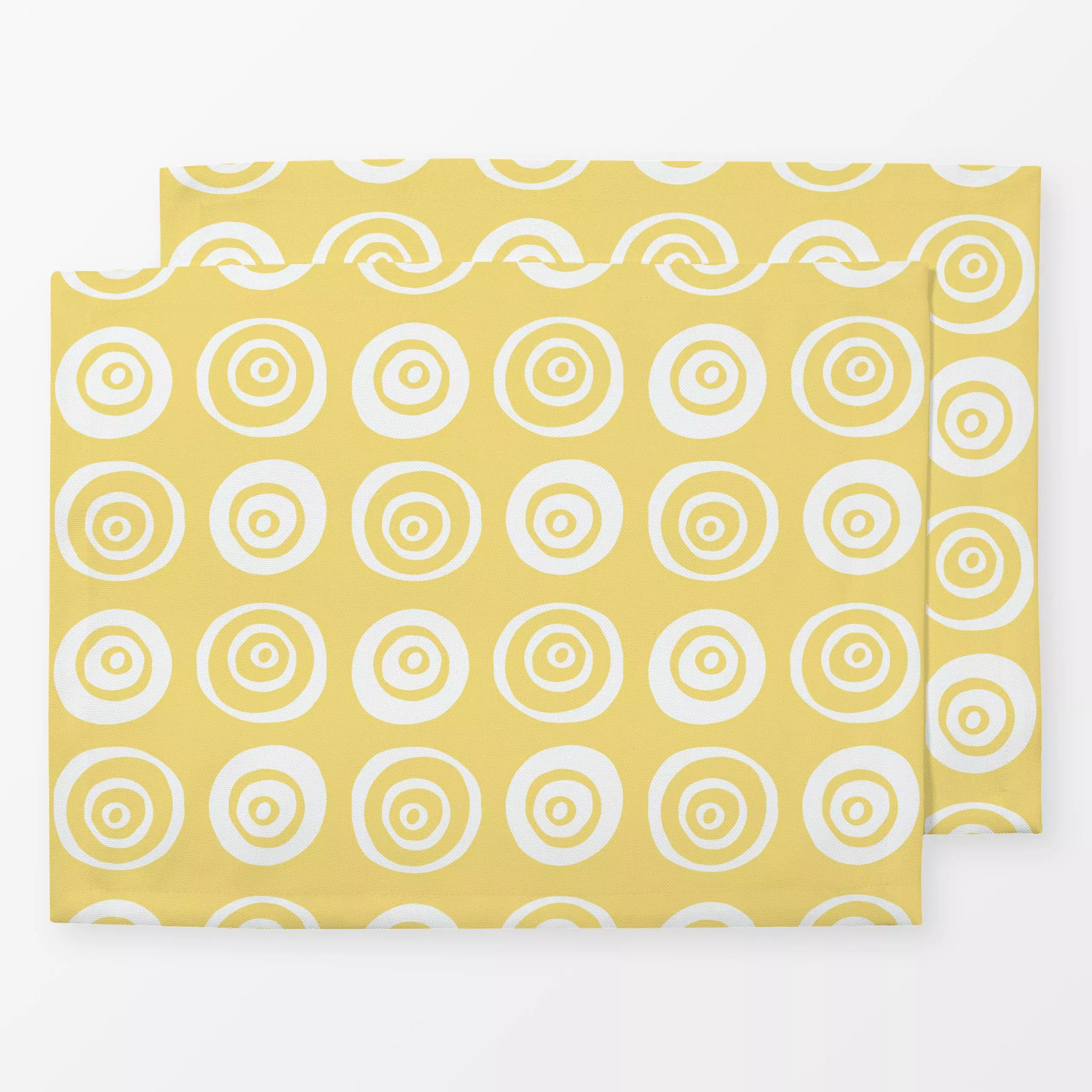 Tischset Boho Kleine Sommer Sonnen - Sommer, Symbole & Muster - von „Uta Naumann"; boho, abstrakt, Punkte, Retro, modern, Kr...