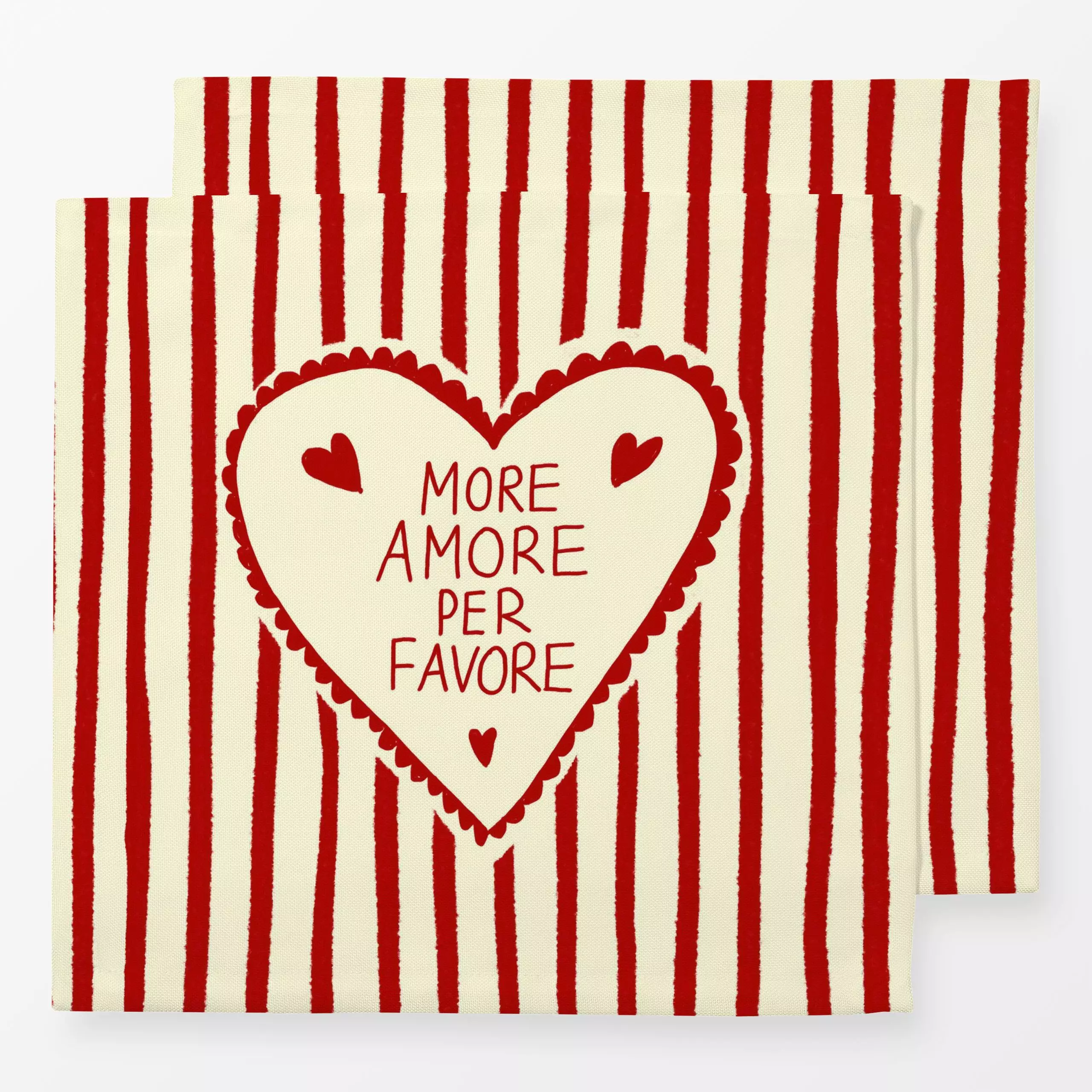 Servietten More Amore Per Favore - Liebe, Romantik & Pride, Sprüche & Schriftzüge - von „Studio Dolci"; Streifen, Herzen, So...