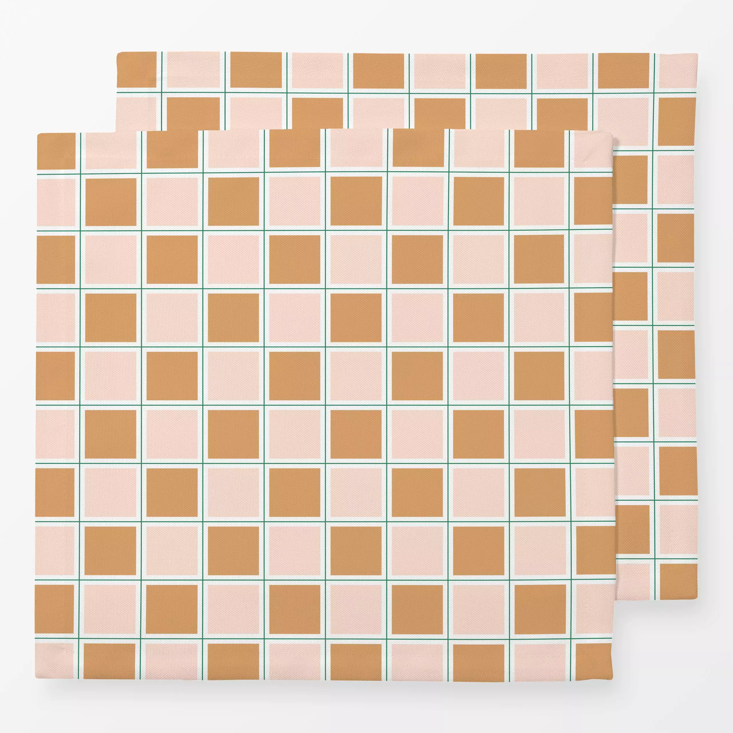 Servietten Chessboard Pattern Gold - Symbole & Muster, Retro & Vintage - von „Jana Moßmann"; kariert, kleinkariert, Schachbr...