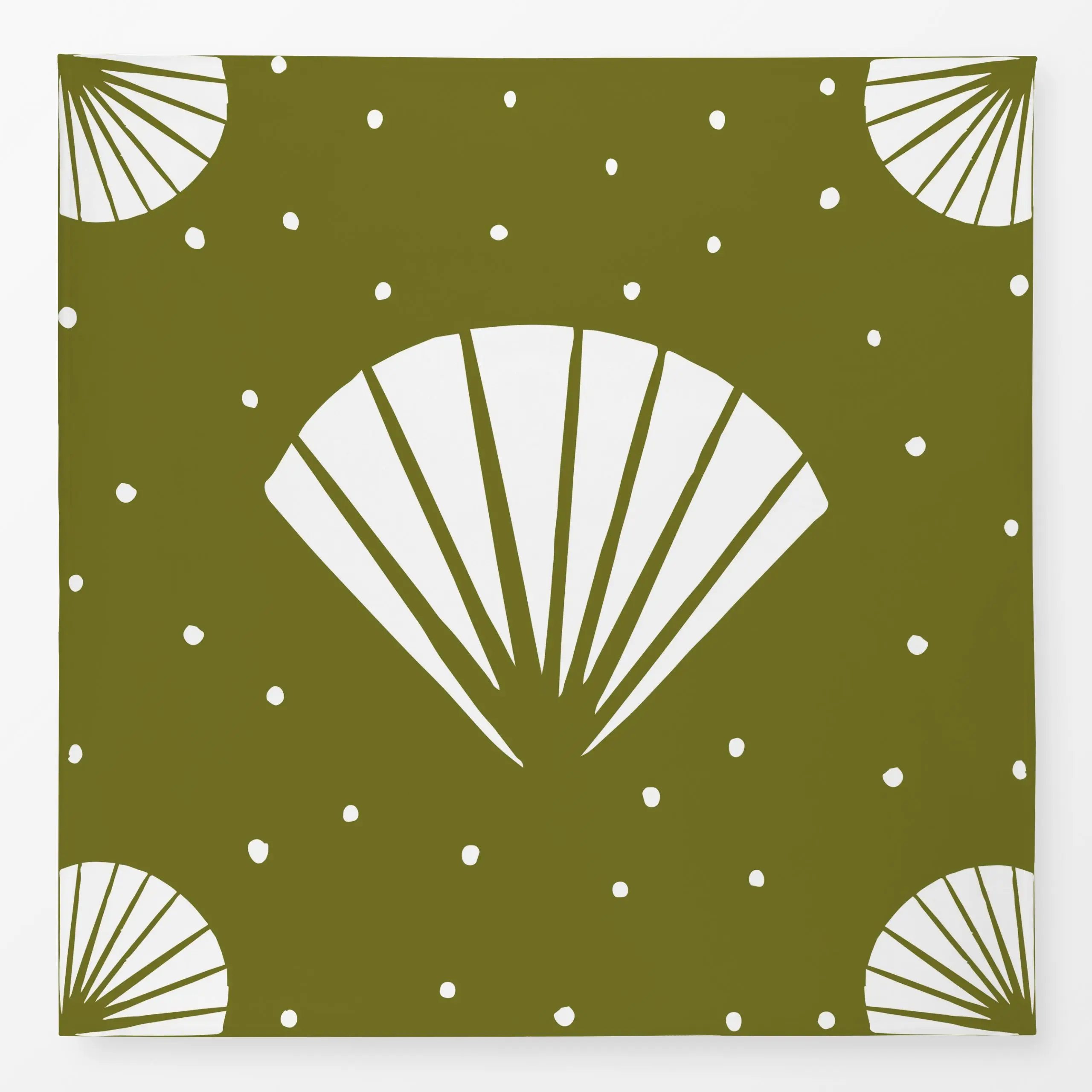 Tischdecke Abstract Shell grün - Sommer, Tiere - von „moDeern Design Studio"; boho, Abstrakt, Meerestiere, Jungle, Sommer, d...