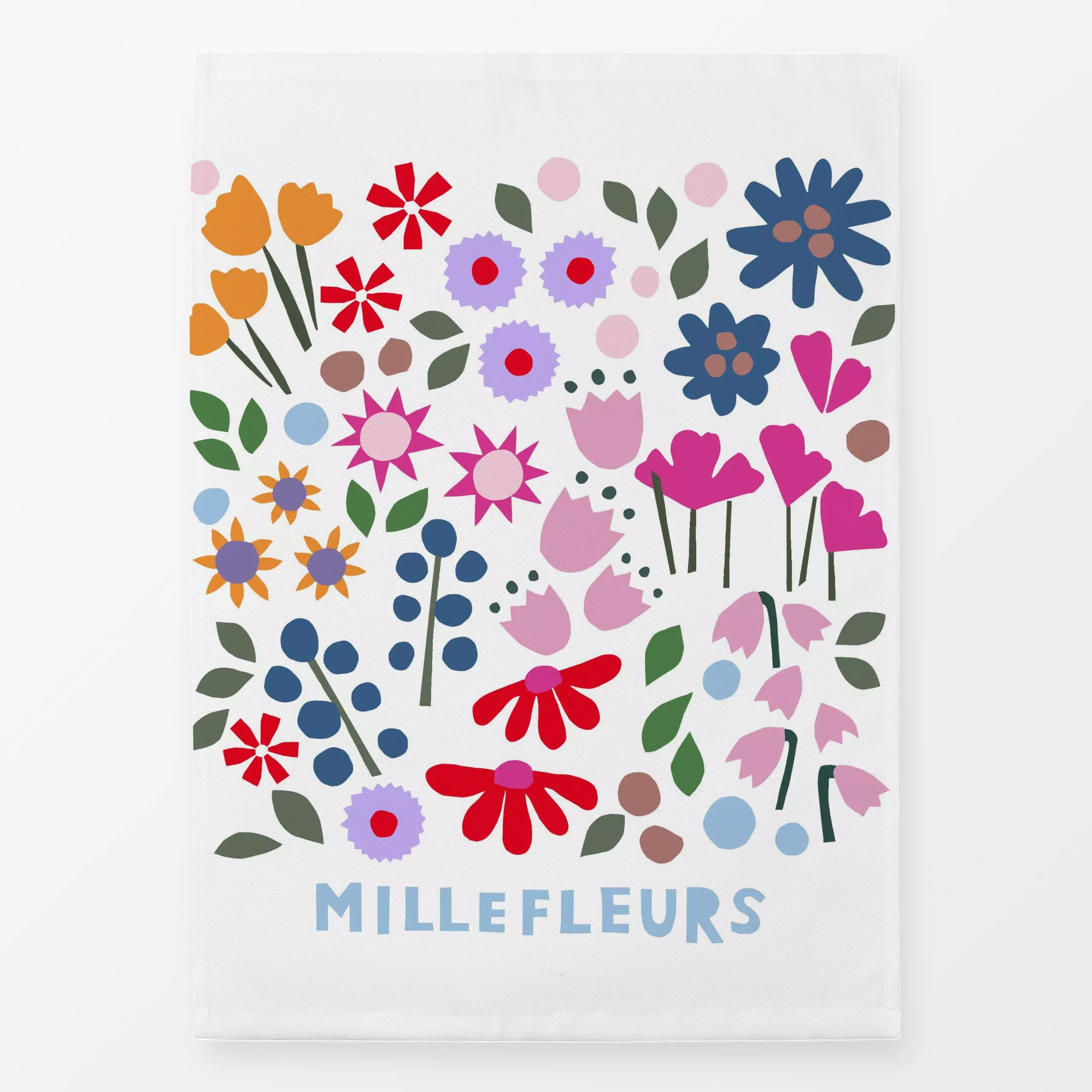 Geschirrtücher Millefleurs weiß - Blumen & Florales, Frühling - von „Iris Knabenschuh Textildesign"; Zweig, Natur, Blumen, W...