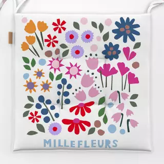 Sitzkissen Millefleurs weiß