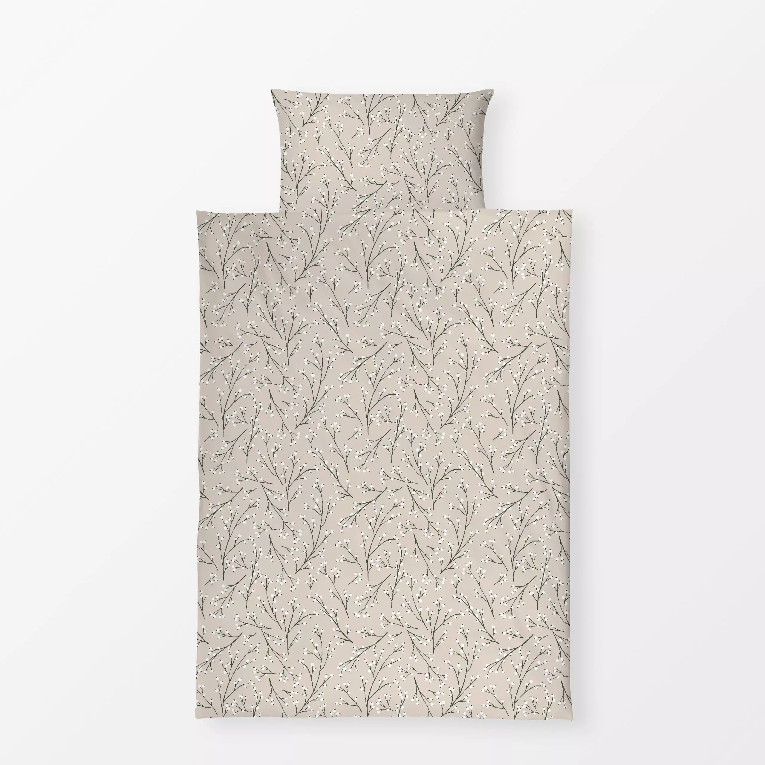 Bettwäsche Weiße Beeren - Weihnachten, Winter, Pflanzen & Botanik - von „Studio Kesse"; Beeren, Wald, Hygge, Weihnachten, Wi...