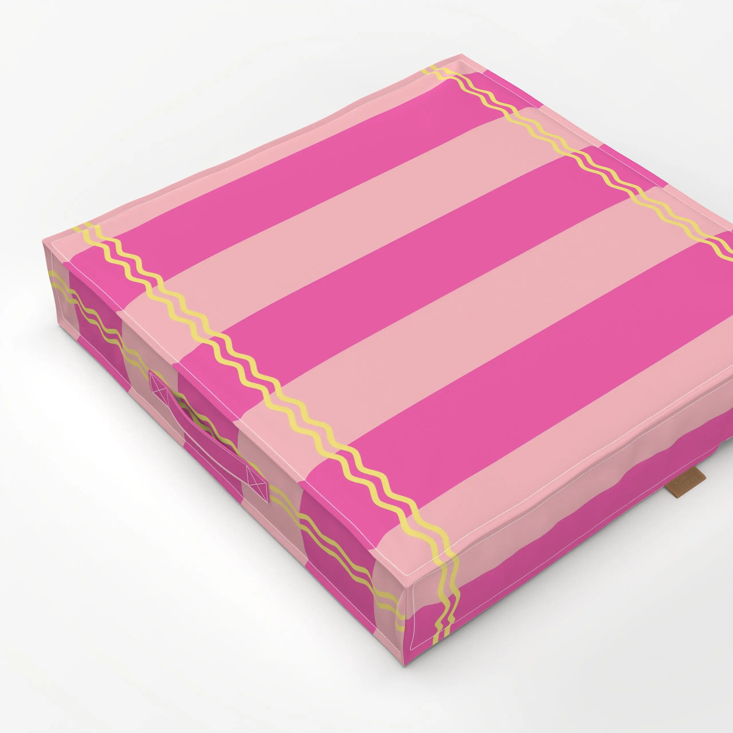 Bodenkissen COLORFUL AND BOLD PINK - Symbole & Muster - von „Jana Moßmann"; Streifen, pink, gestreift, Streifenmuster, bold,...