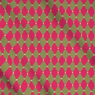 Meterware Raute Pink Grün