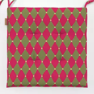 Sitzkissen Raute Pink Grün
