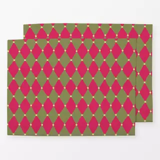 Tischset Raute Pink Grün