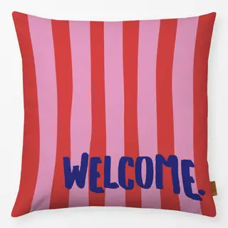 Kissen Welcome pink rot