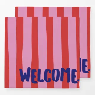 Servietten Welcome pink rot