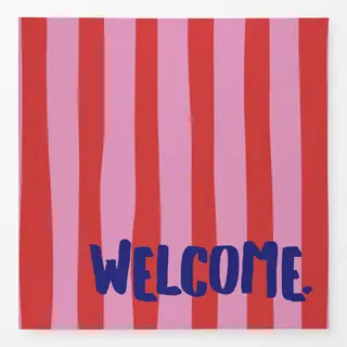 Tischdecke Welcome pink rot