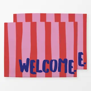 Tischset Welcome pink rot