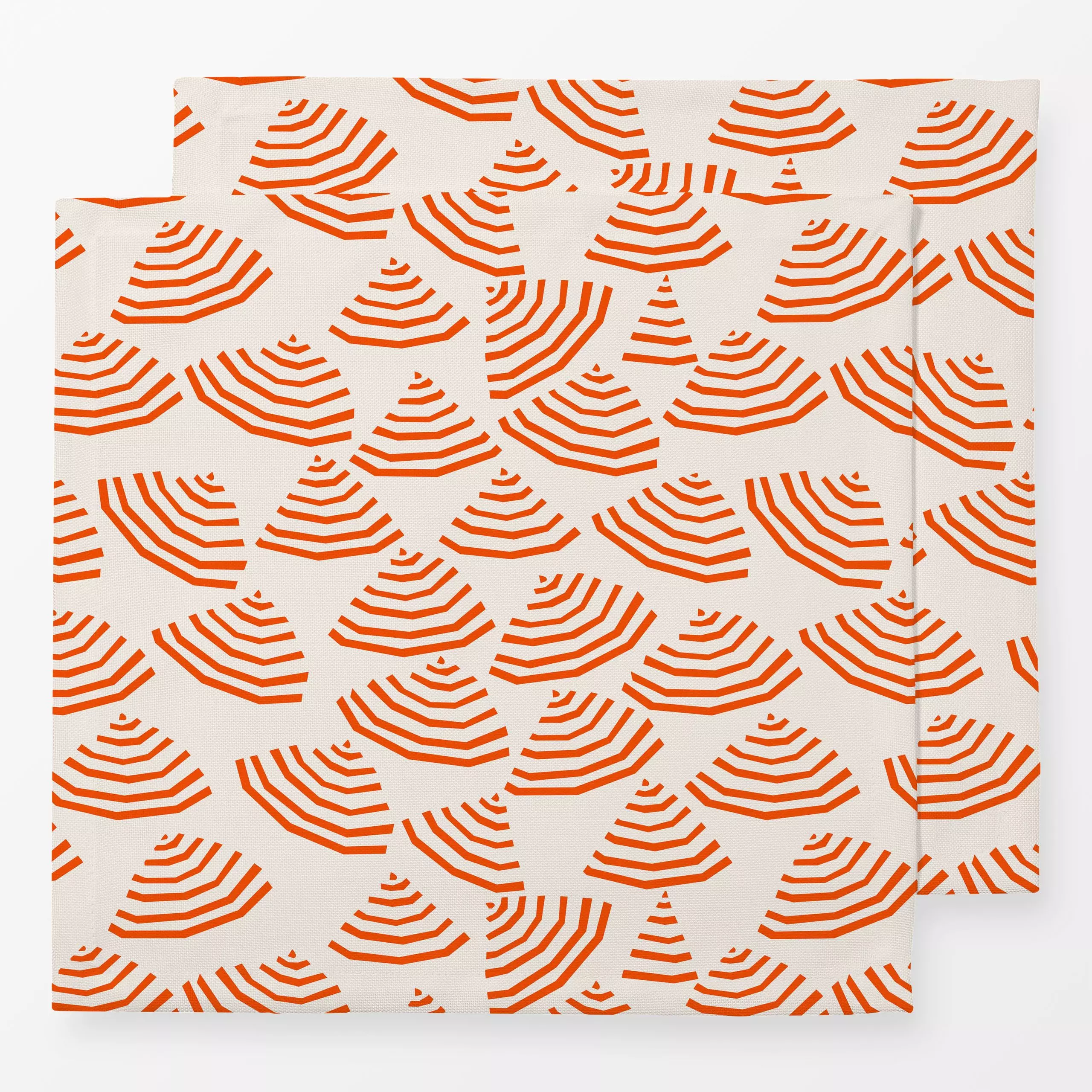 Servietten La Plage rouge - Sommer, Symbole & Muster - von „Jana Driver"; abstrakt, Strand, beige, rot, Sonnenschirm, janadr...