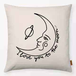 Kissen I love you to the moon Beige