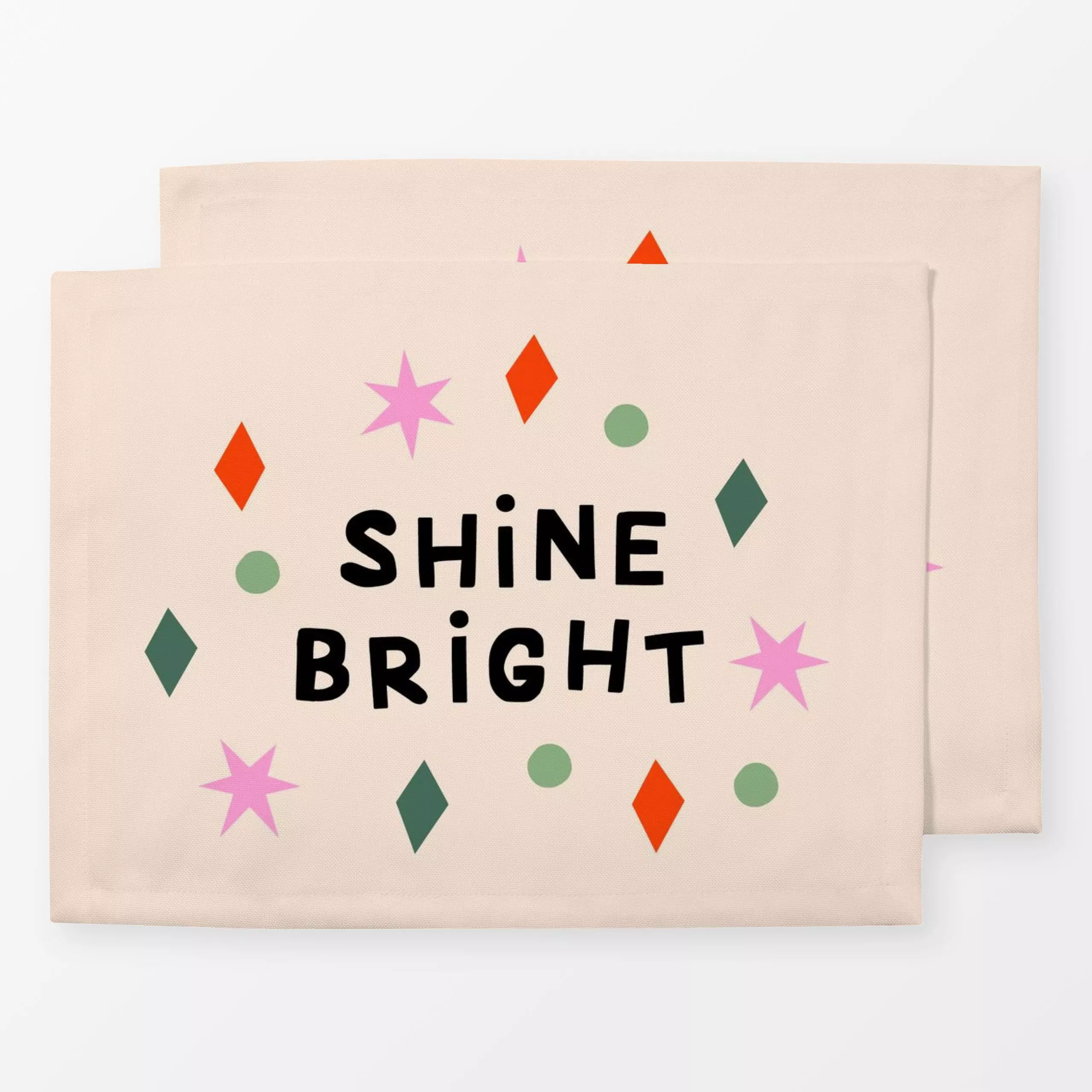 Tischset Shine Bright - Weihnachten - von „Maren Gross "; Merry Christmas, trend, xmas, geschenkidee, Lettering, statement, ...