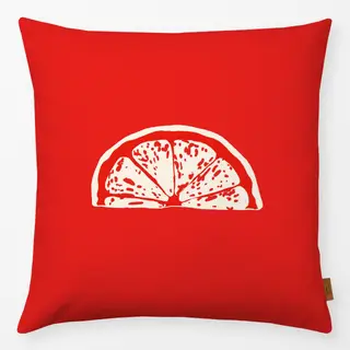 Kissen Lemon slice on Red Background