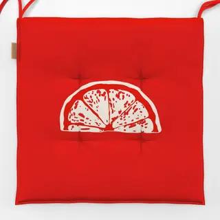Sitzkissen Lemon slice on Red Background