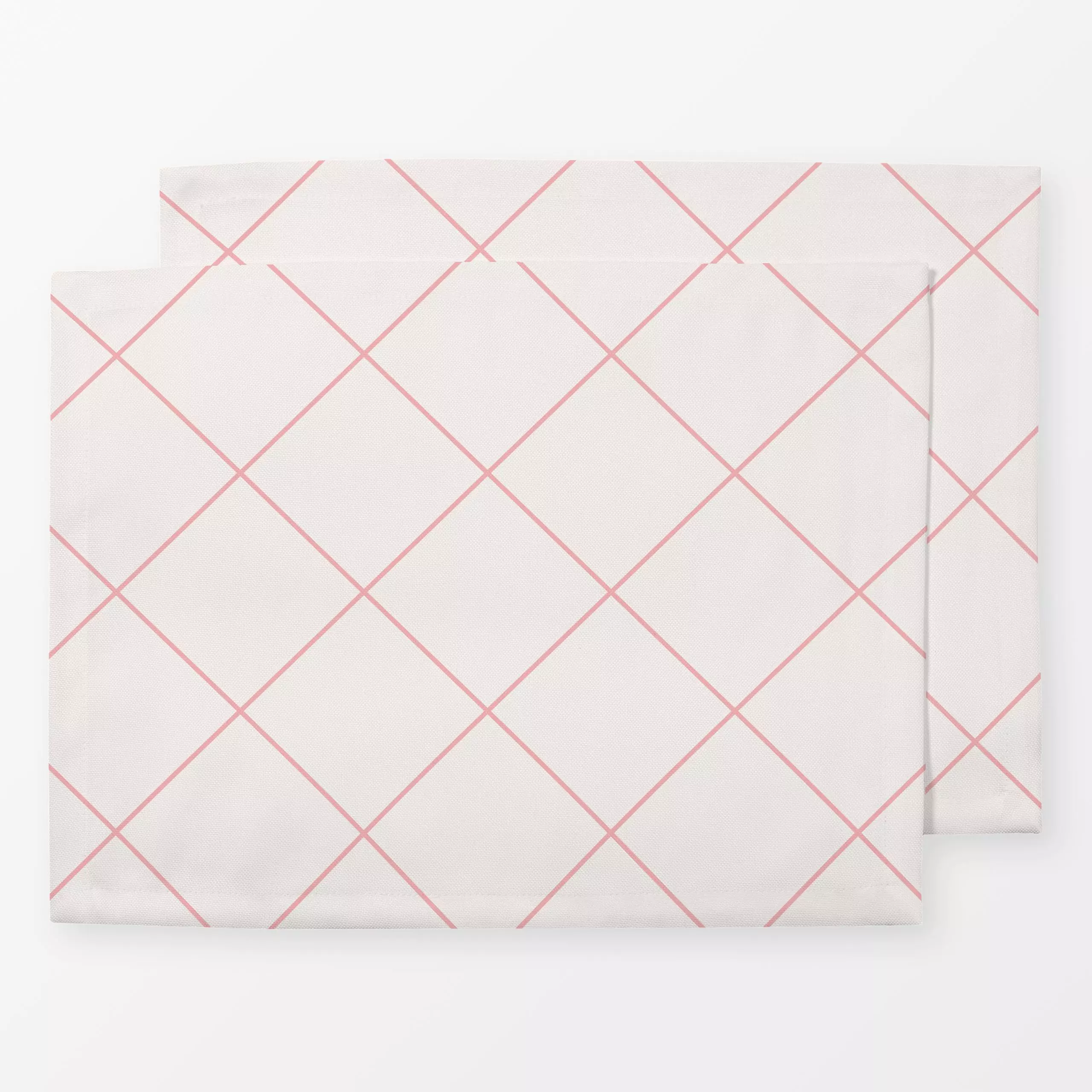 Tischset Karos Rosa Beige, gemustert, Frühling, von Kathrin Woo