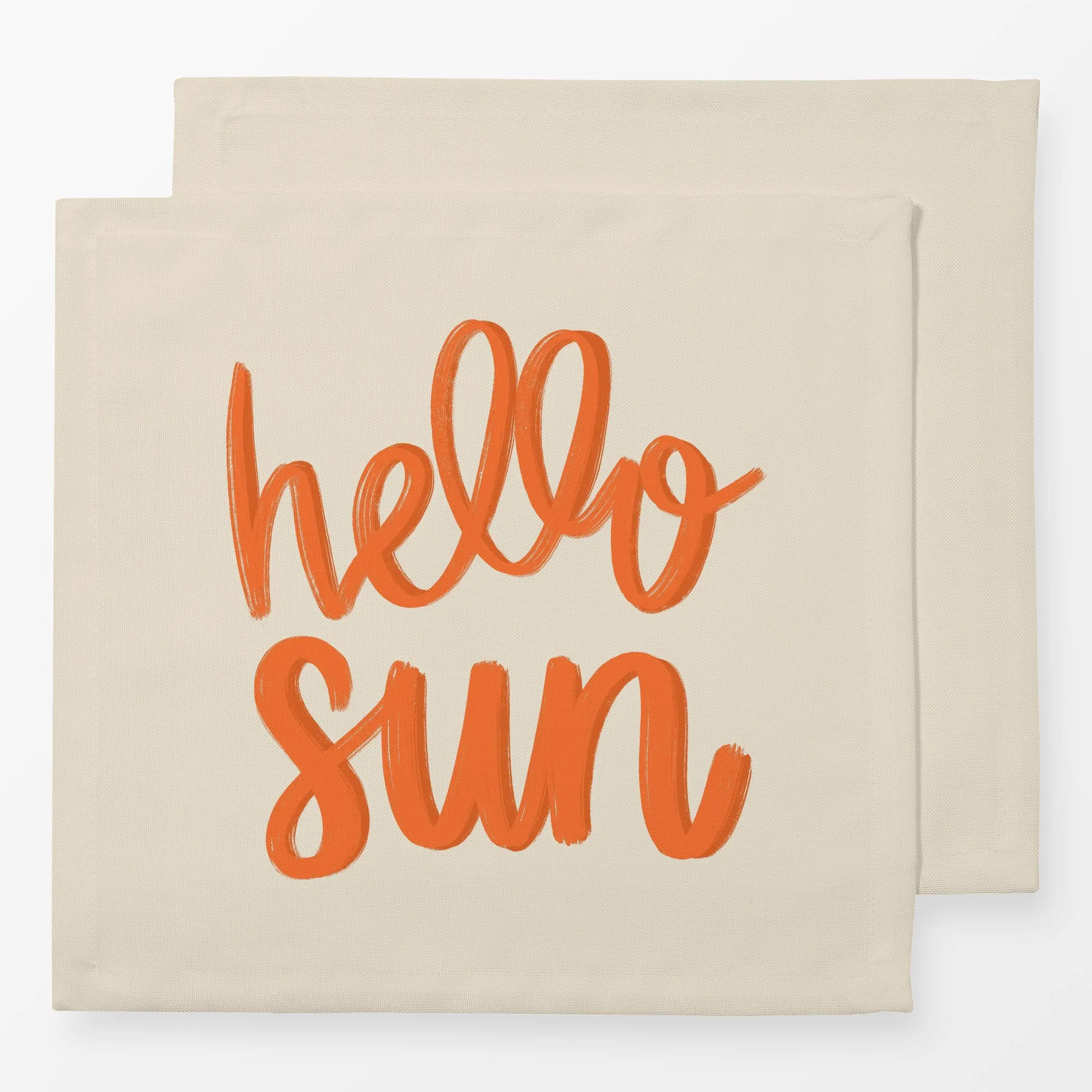 Servietten hello sun orange - Liebe, Romantik & Pride, Sommer, Sprüche & Schriftzüge - von „Studio Kesse"; Orange, Sommer, s...