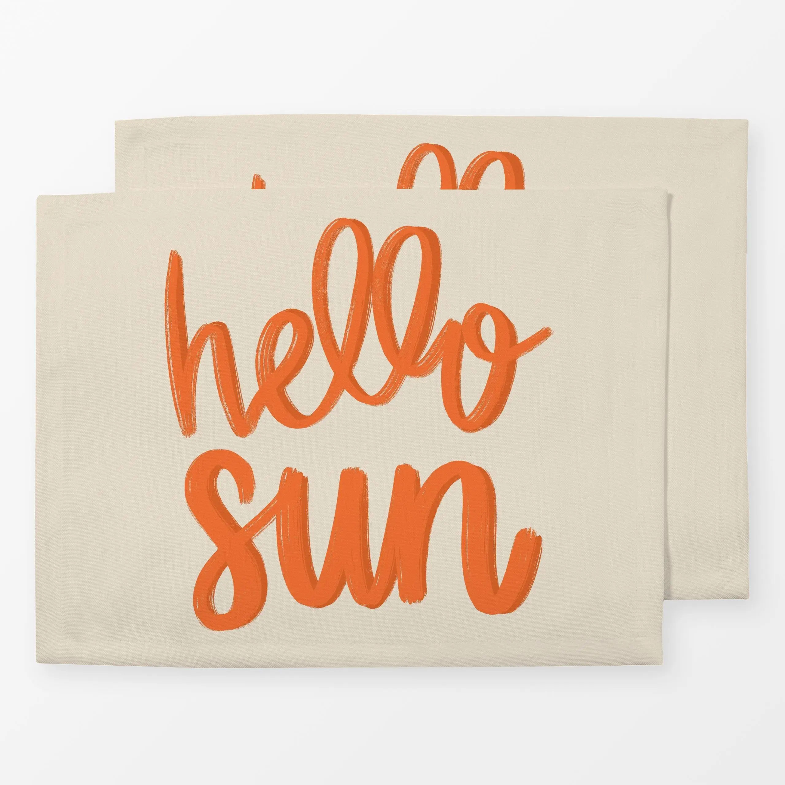 Tischset hello sun orange, Spruch, Sommer, von Studio Kesse
