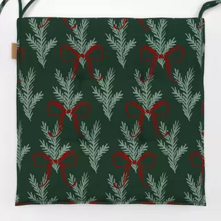 Sitzkissen Tannenzweige Schleife grün