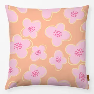 Kissen Blümchen rosa korall