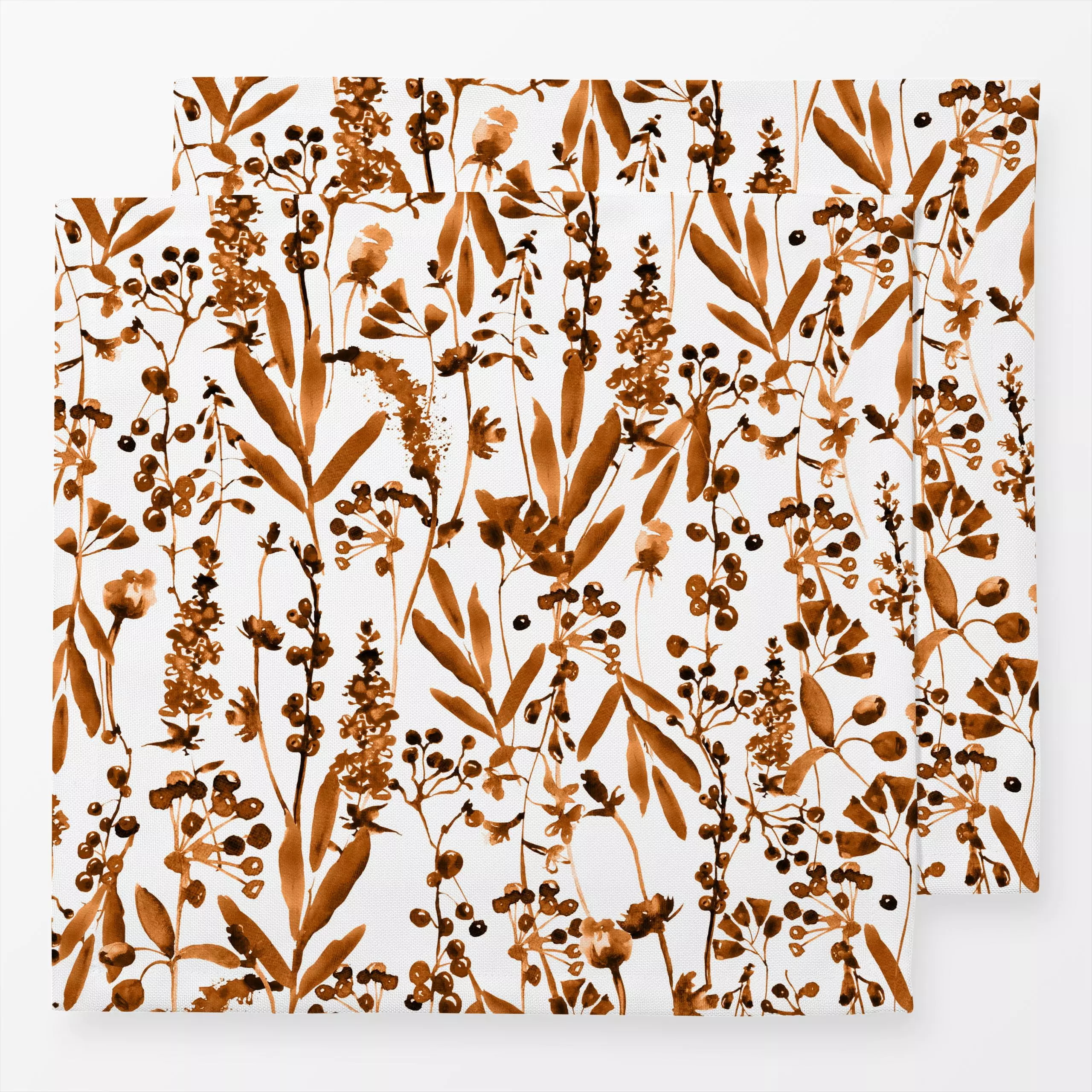 Servietten Aquarell Terrakotta Gräser - Blumen & Florales, Pflanzen & Botanik - von „Uta Naumann"; boho, skandinavisch, Wild...