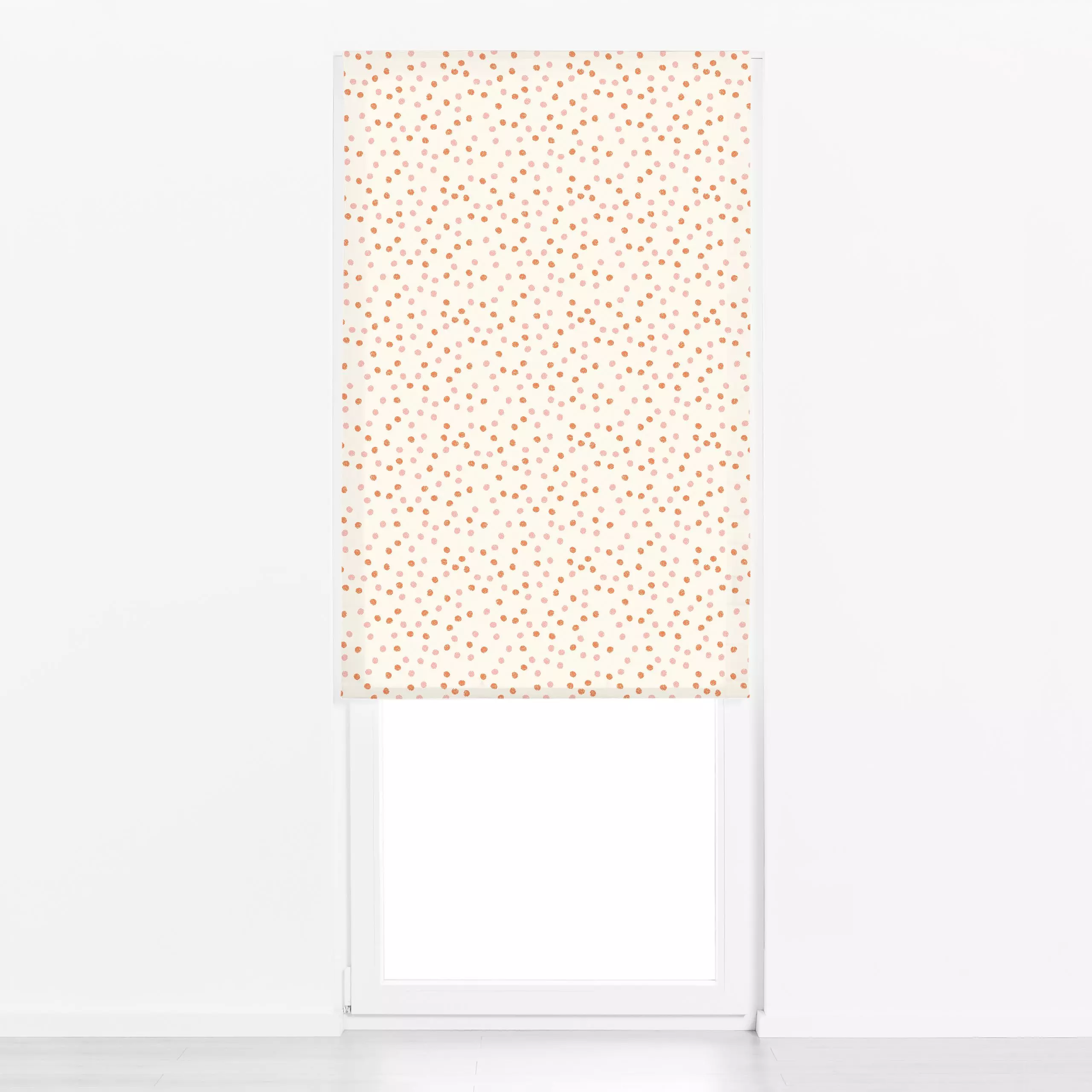 Raffrollo Punkte beige rot rosa - Frühling, Kinderzimmer & Motive für Kinder, Symbole & Muster - von „Kathrin Woo"; Muster, ...