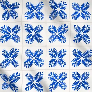 Meterware Azulejo Pattern 7 blau