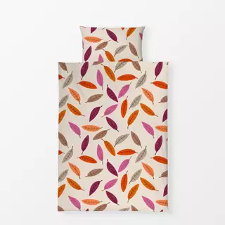 Bettwäsche Herbstblätter pink orange