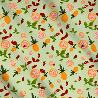 Meterware Cocktail Früchte Maigrün