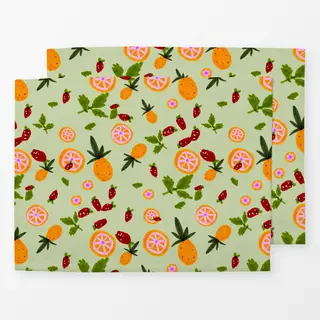 Tischset Cocktail Früchte Maigrün